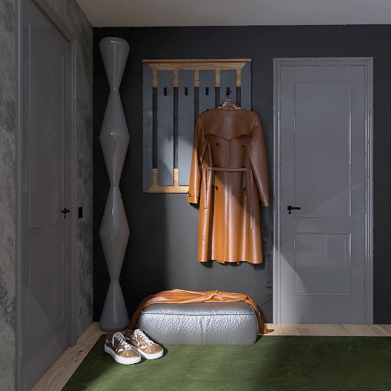 Вешалка на стену Нордик-900 Крафт Золотой/Графитовый (118382)