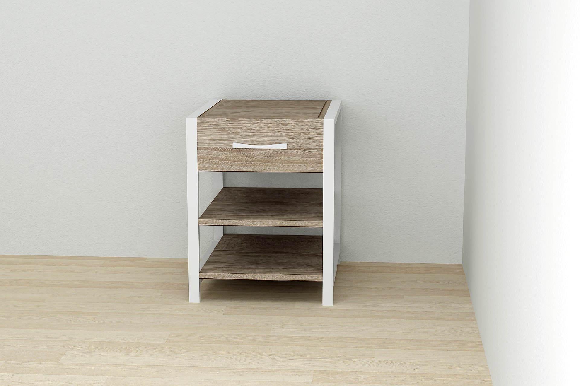 Тумба универсальная Ferrum-decor Вивьен 1/2 ДСП 16 мм 50x41x40 см Белый/Дуб Сонома Трюфель (FRD-104131)