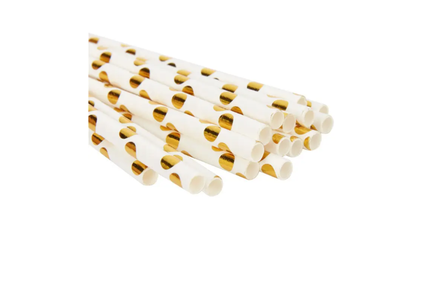 Трубочки коктейльные в горошек 25 шт. 20 см Золотисто-белый (2108/14) - фото 3 Трубочки коктейльные в горошек 25 шт. 20 см Золотисто-белый (2108/14) - фото 3