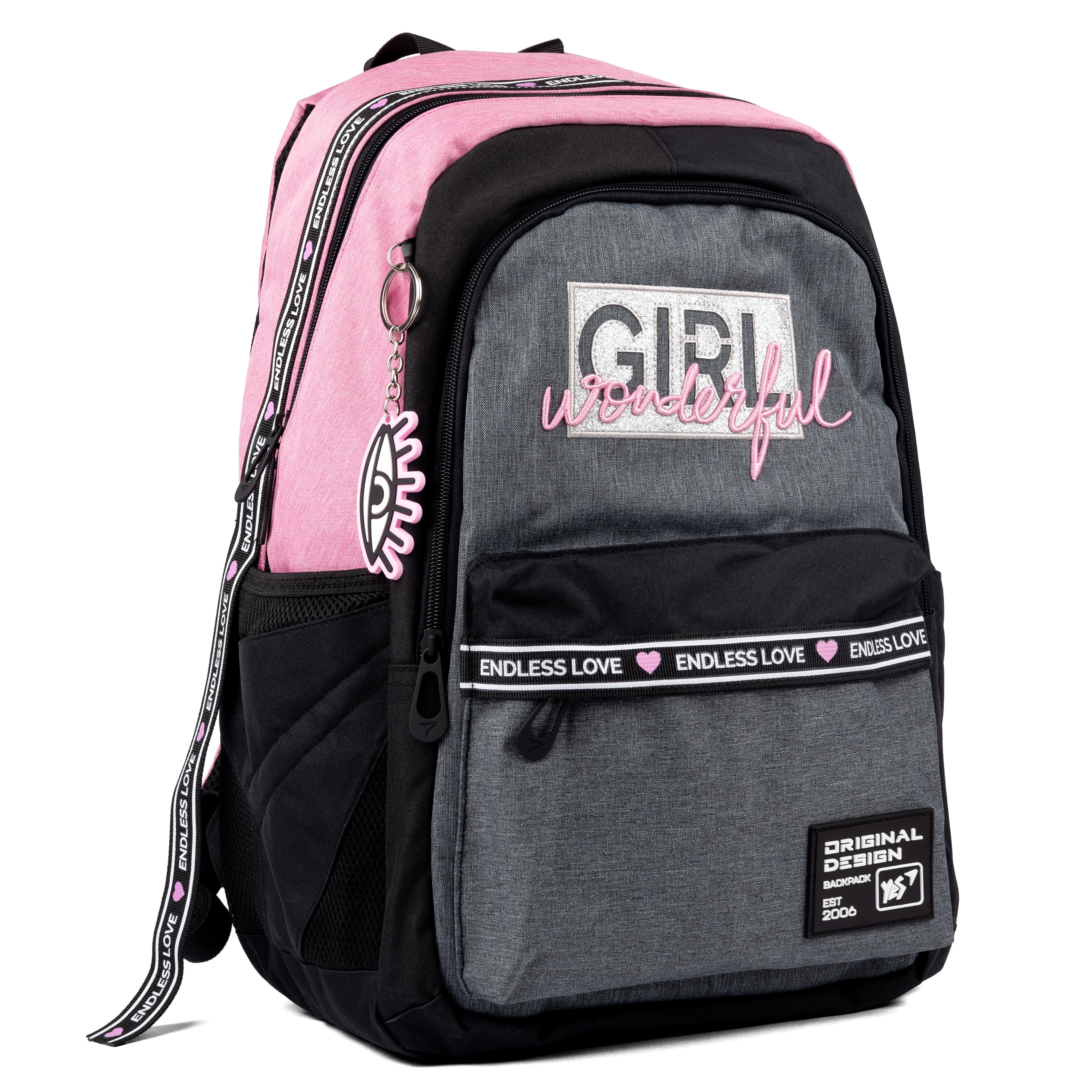 Рюкзак Yes TS-61 Girl wonderful 558908 Черный с розовым