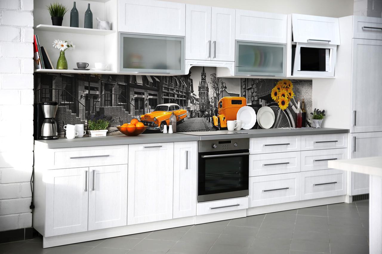 Кухонный фартук Желтый кэб из самоклеющейся виниловой пленки 60х250 см Серый Кухонный фартук Желтый кэб из самоклеющейся виниловой пленки 60х250 см Серый