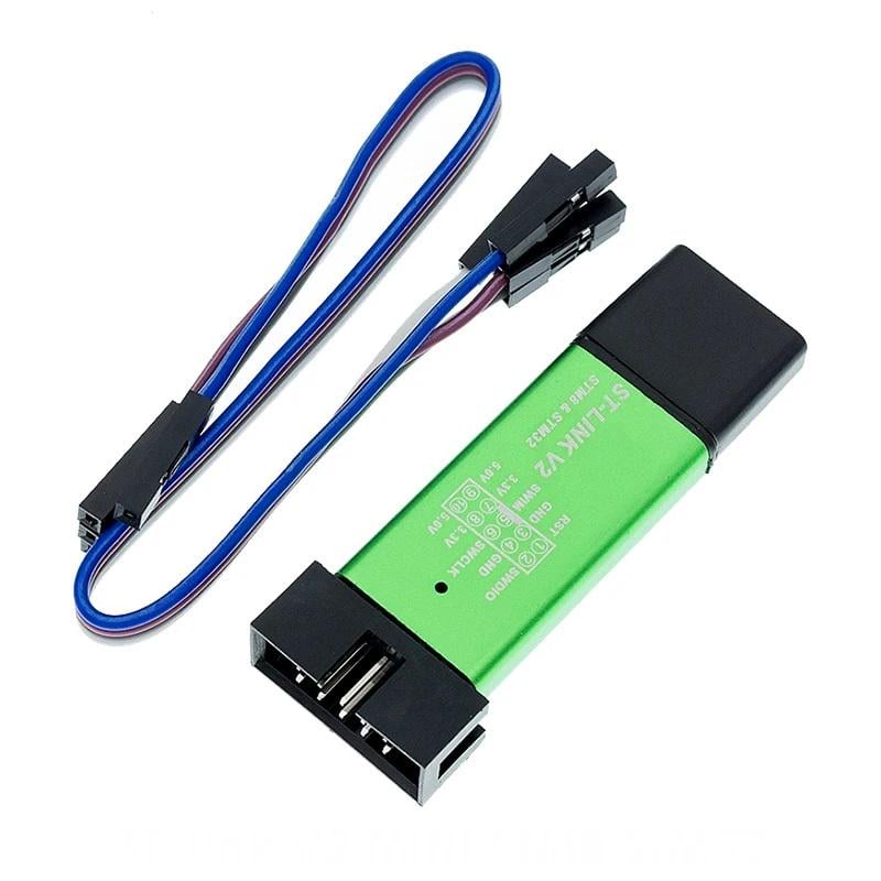 Програматор ST-LINK V2 для STM32/STM8 USB-адаптер з кабелями для прошивки STM32F1/F4/F7 (00-00029014)