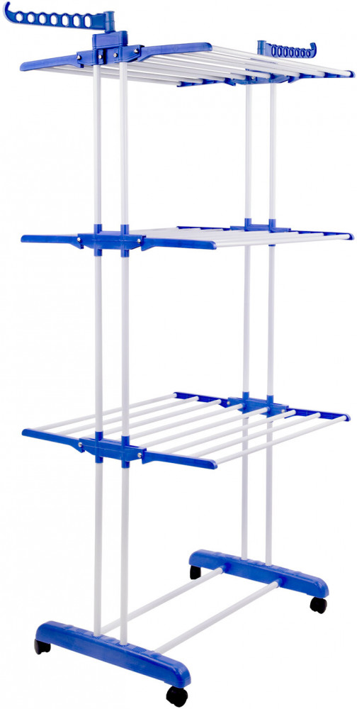 Сушилка складная для белья и одежды Garment Rack With Wheels 80-142x55x172 см до 15 кг (opt-20070)