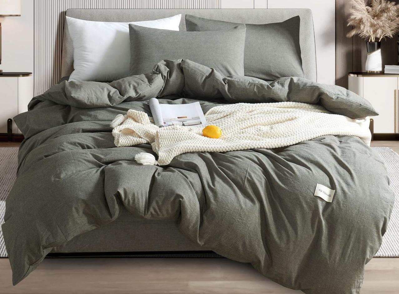 Постельное белье Vie Nouvelle Washed cotton евро на резинке вареный хлопок 200х220 см (W3E200)