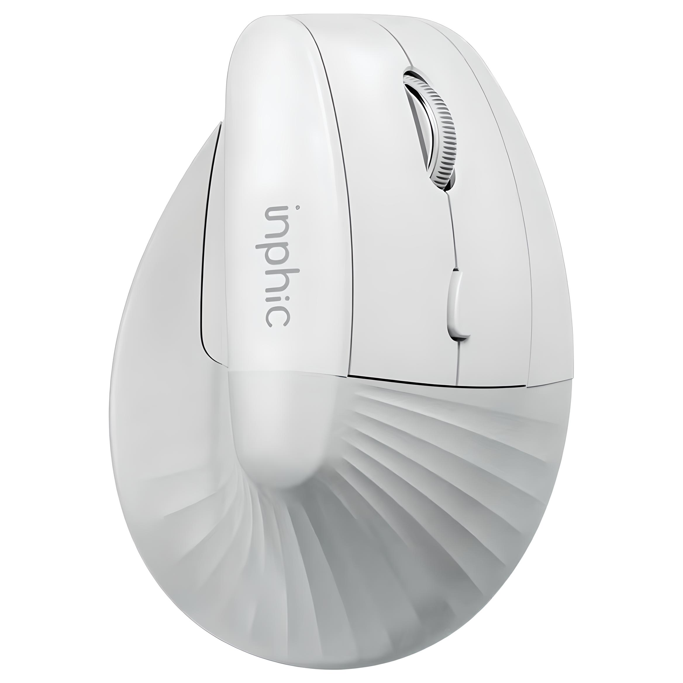 Мышь эргономичная вертикальная INPHIC X9 с аккумулятором USB 2,4 ГГц White - фото 1