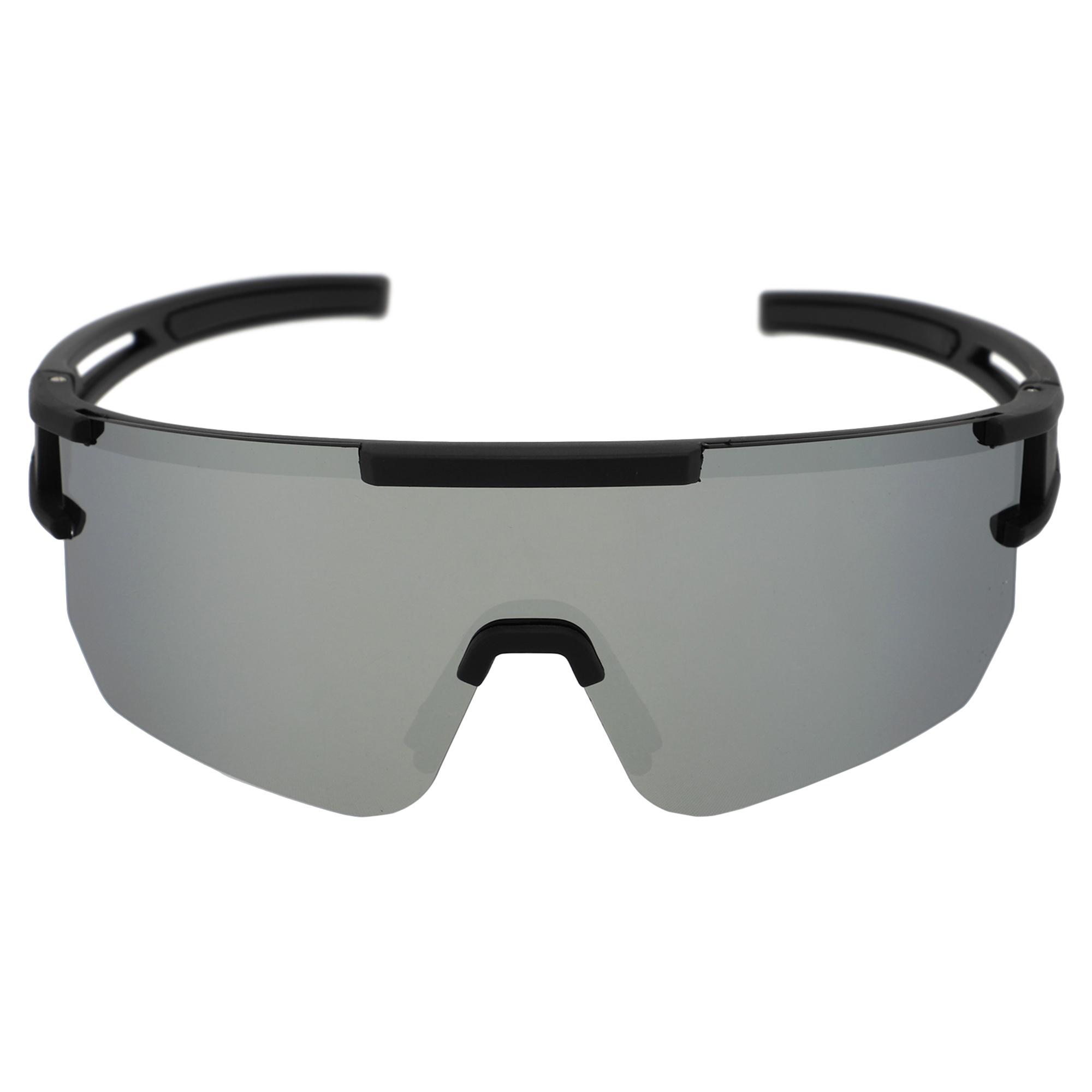 Очки спортивные солнцезащитные Sposune зеркальные Черный/Серебряный (JH-130-8)