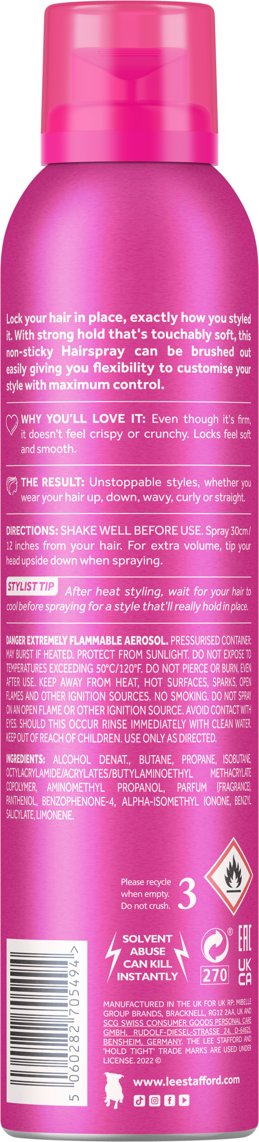 Фіксуючий спрей для волосся Hold Tight Hairspray 250 мл (LS5494) - фото 2 Фіксуючий спрей для волосся Hold Tight Hairspray 250 мл (LS5494) - фото 2