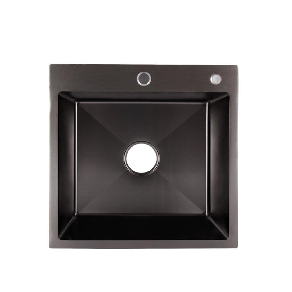 Мийка для кухні вбудована Lidz Handmade H5050B LDH5050BPVD43619 PVD 30/10 мм Brushed Black (FRRS00049743)