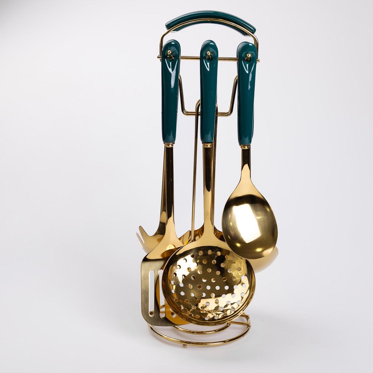 Набор кухонных принадлежностей на подставке 6 шт. Изумрудный (HP-20-67) - фото 5 Набор кухонных принадлежностей на подставке 6 шт. Изумрудный (HP-20-67) - фото 5