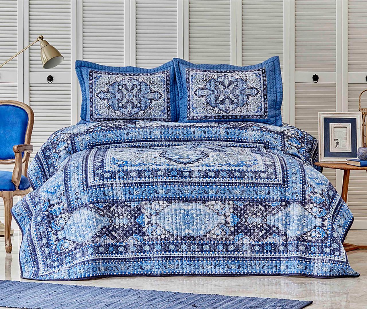 Покривало з наволочками Karaca Home Rubi indigo 230х240 євро (svt-2000022273145)