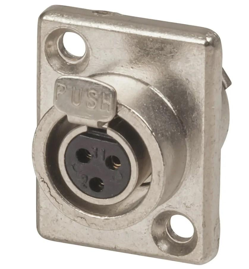 Разъем miniXLR New Tide 92M-507(3P) 3-контактный панельный фланец 3 контакта Золотой (000000770)