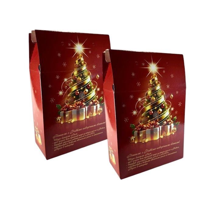 Набор картонных коробок Новогодние Сумка самосборные для подарка 24х16х8 см 2 шт. (BT-1349)