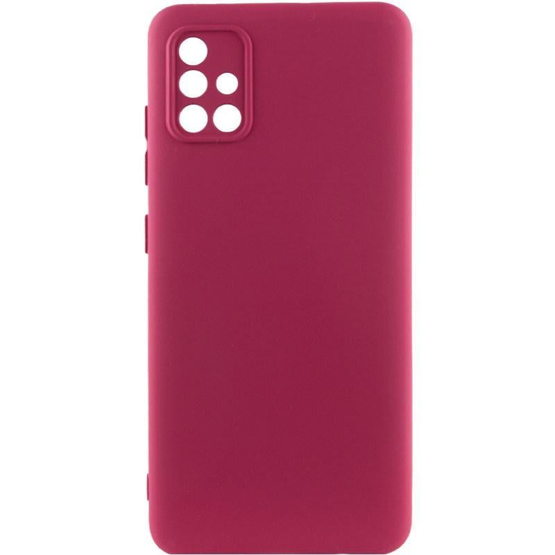Противоударный чехол TPU GETMAN Liquid Silk Full Camera для Samsung Galaxy A71 Бордовый / Marsala