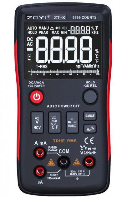 Мультиметр ZOYI ZT X с термопарой с функцией поиска проводки ANENG Q1 True RMS 9999 отсчетов (10964140) - фото 2