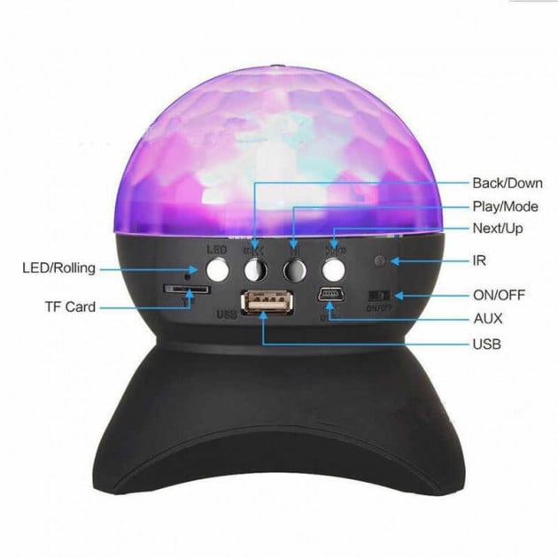 Диско-шар Charging Crystal Magic Ball Bluetooth L-740 Black (3d6c3645) - фото 3