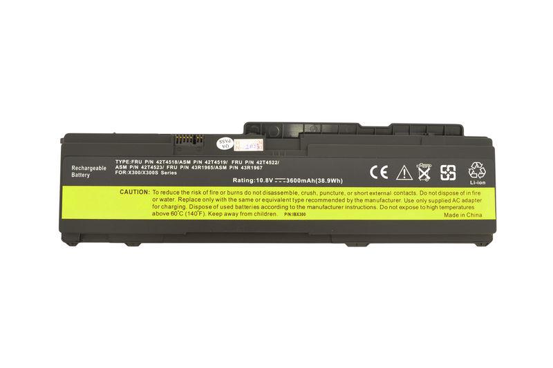 Аккумуляторная батарея для ноутбука Lenovo-IBM 43R1965 ThinkPad X300 10,8V 3600 mAhr (col79010958)