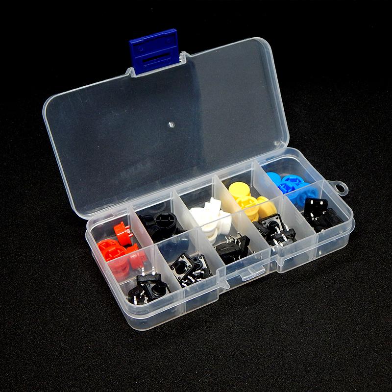 Набір кнопка + ковпачок ArduinoKit для моделювання схем 25 пар