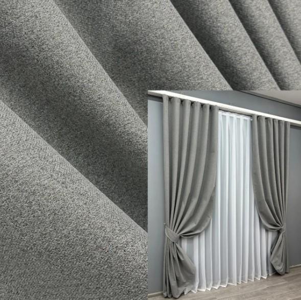 Тканина шторна льон блекаут однотонний Сірий (1821ш) - фото 6 Тканина шторна льон блекаут однотонний Сірий (1821ш) - фото 6