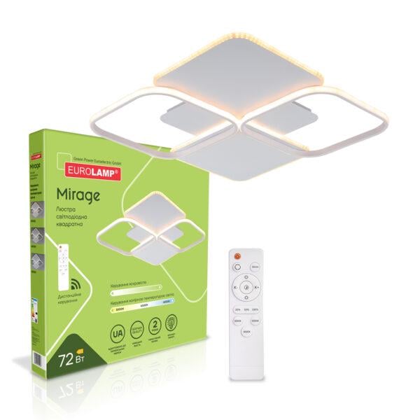 Люстра LED акриловая Eurolamp Mirage M29 квадратная 72W 3000-6500K Белый (LED-LS-72-M29white) Люстра LED акриловая Eurolamp Mirage M29 квадратная 72W 3000-6500K Белый (LED-LS-72-M29white)
