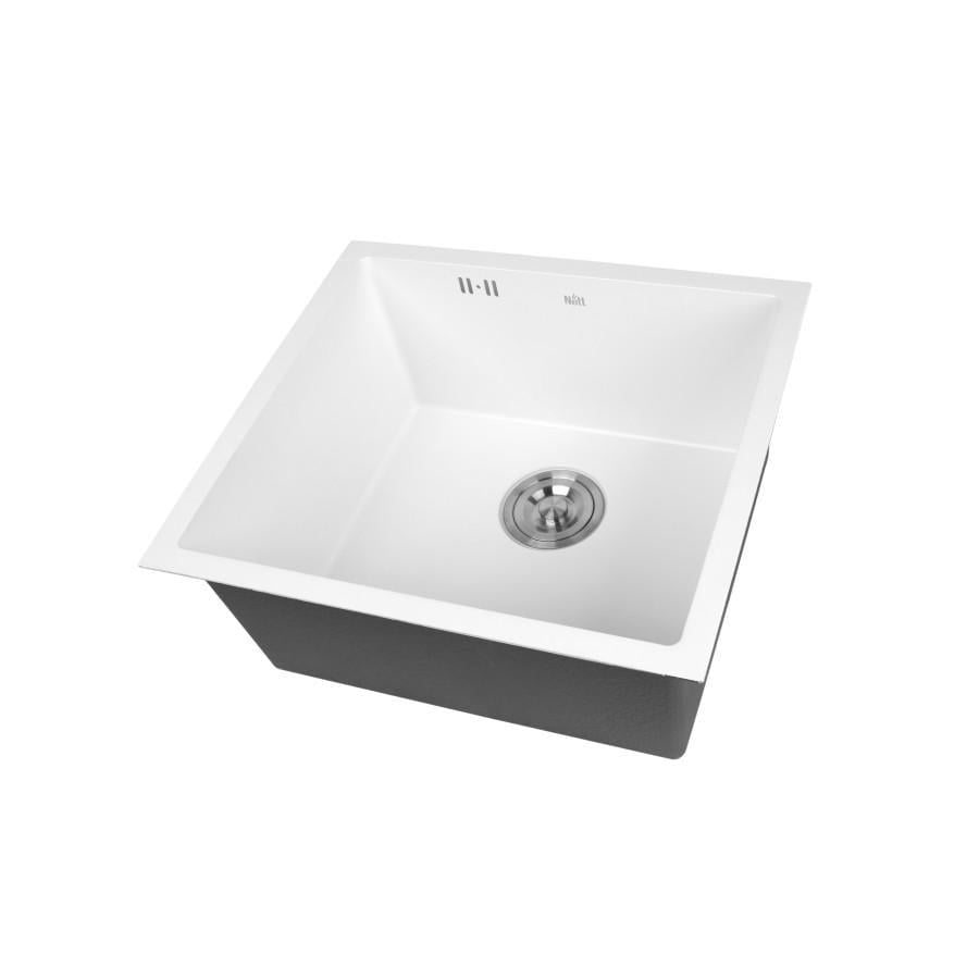 Мойка для кухни интегрированная Nett NW-5045 Decor Honeycomb нержавеющая сталь 1,5 мм Белый (NET-044120)