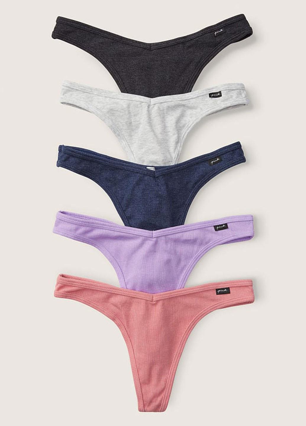 Набор женских трусов Victoria's Secret 7040000564816QK3M M 5 шт. Разноцветный (66684166)