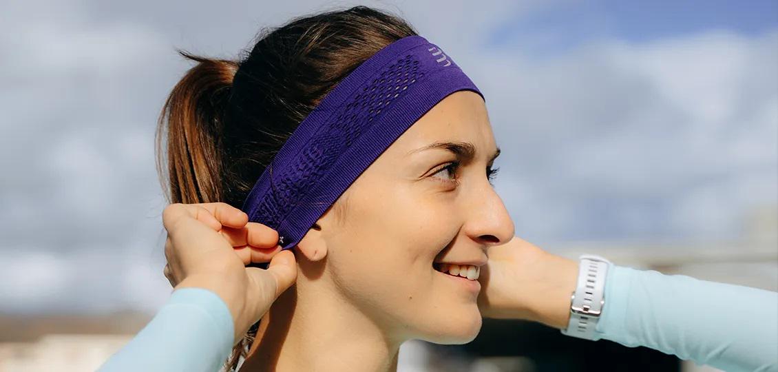 Пов'язка на голову Compressport Headband Thin Purple (21028139) - фото 5