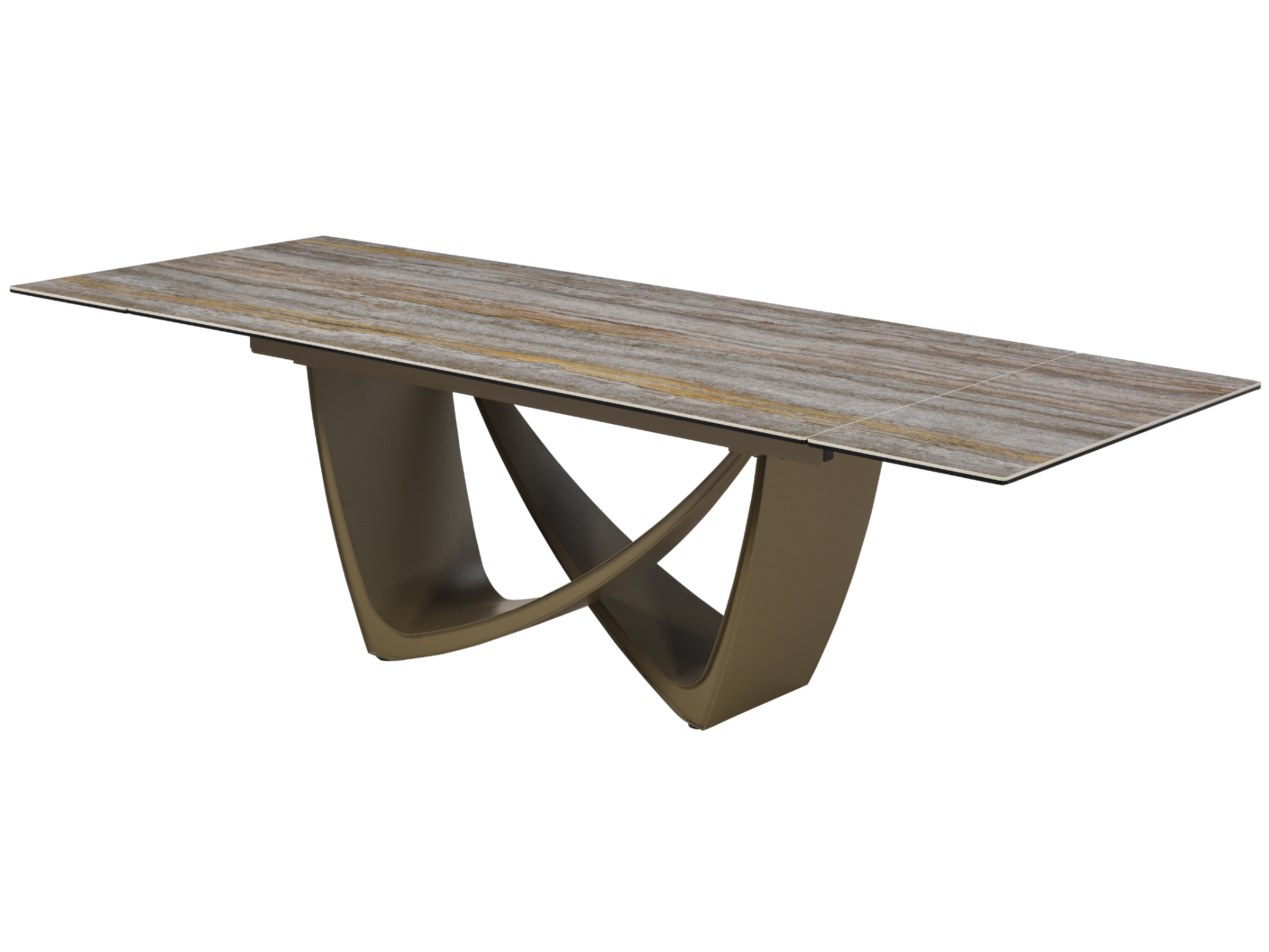 Стол обеденный раздвижной Vetro Mebel Беатриче 1800-2600x1000x760 мм Тайгер травентин/коричневый (TМL-995) - фото 2