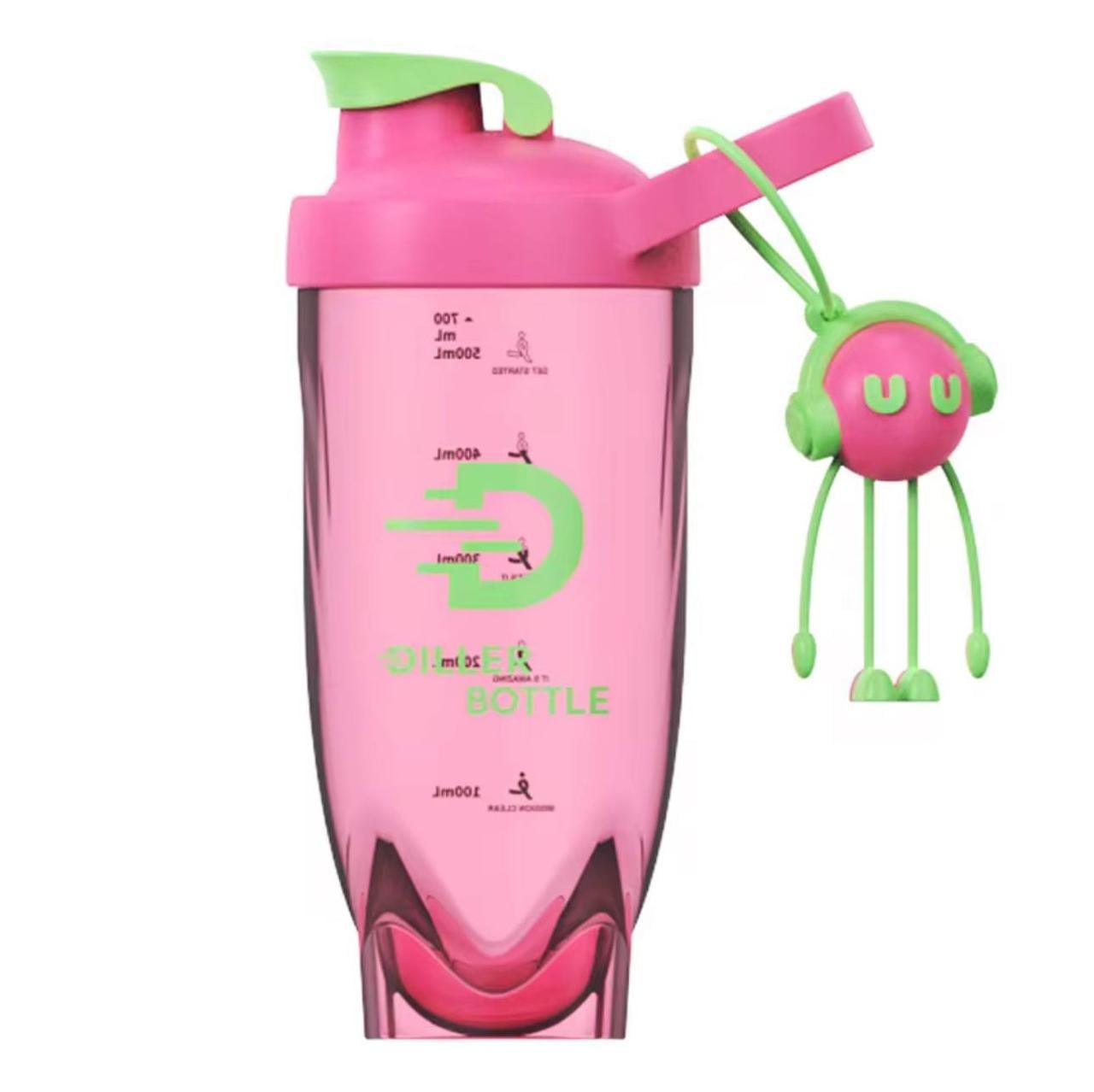 Шейкер тритановый Diller Bottle с шариком 700 мл Розовый (2869257693)