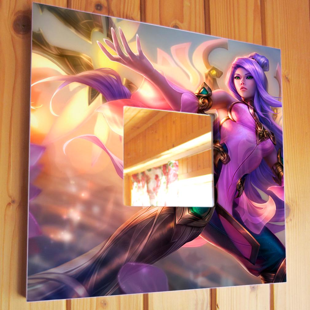 Декоративное зеркало Девушка киберпанк 260х260 мм (M03621)