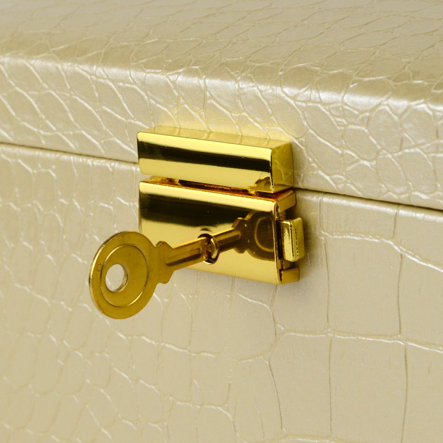 Шкатулка для украшений с зеркалом и ящичками 18х14х12.5 экокожа 12х12х5 см Бежевый (ШДД-13-1) - фото 2 Шкатулка для украшений с зеркалом и ящичками 18х14х12.5 экокожа 12х12х5 см Бежевый (ШДД-13-1) - фото 2