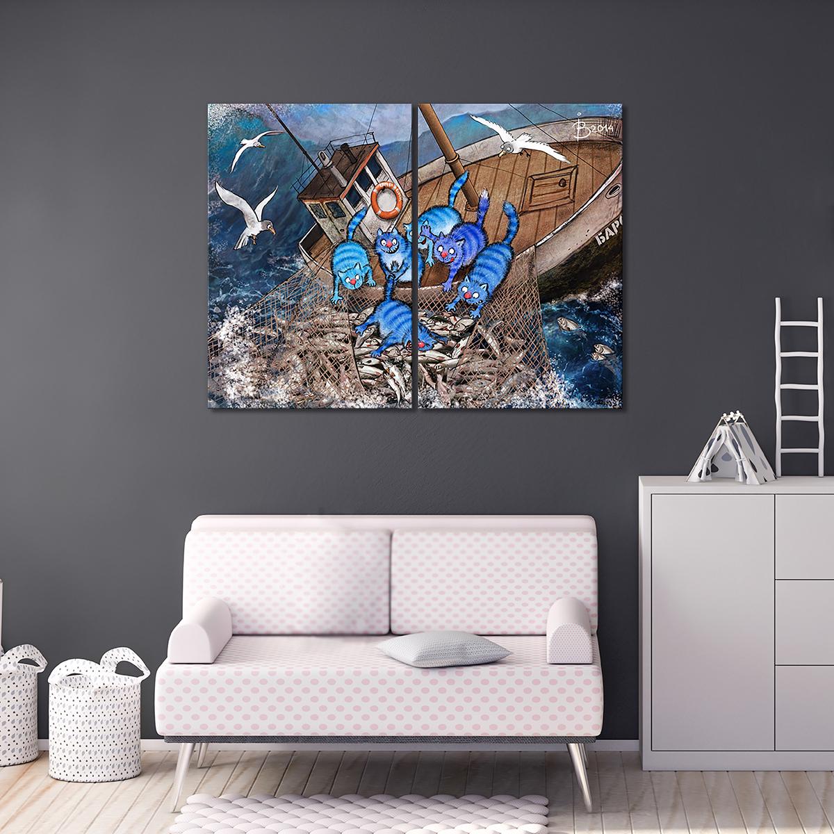 Модульная картина Клевый улов 2 модуля 80x120 см