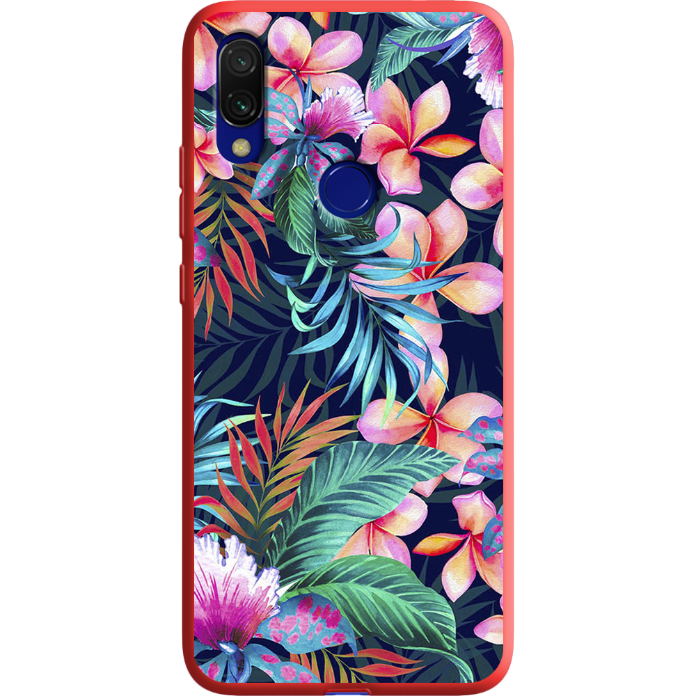 Чехол Boxface Xiaomi Redmi 7 flowers in the tropics Красный силикон (36506-up1971-37060)
