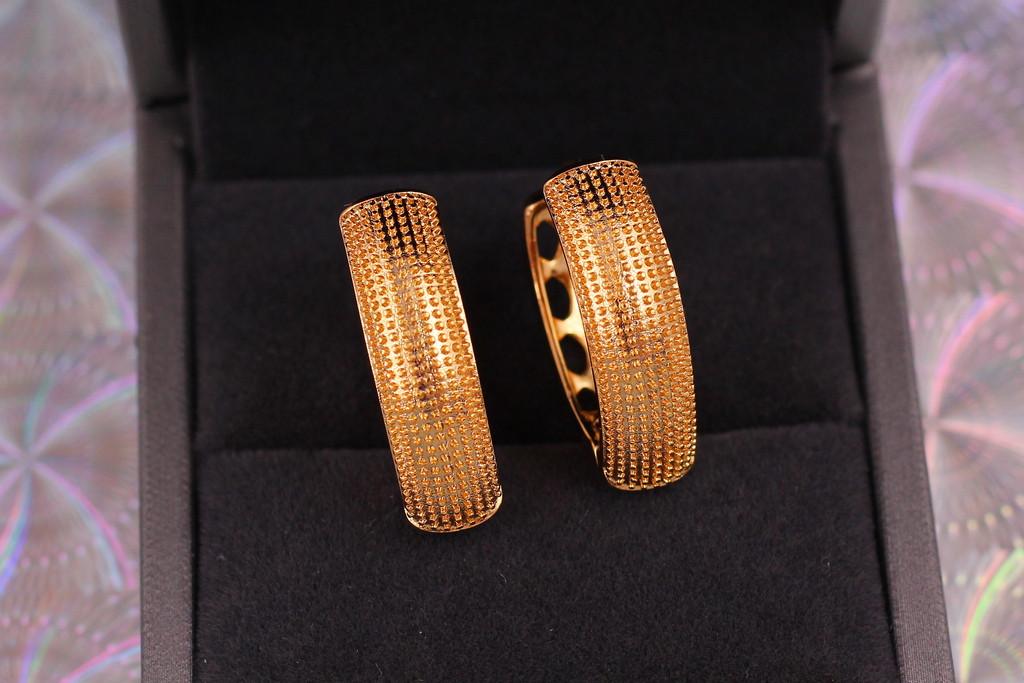 Серьги Xuping Jewelry Скобки с краплением 2,6 см Золотистый (1790308678)