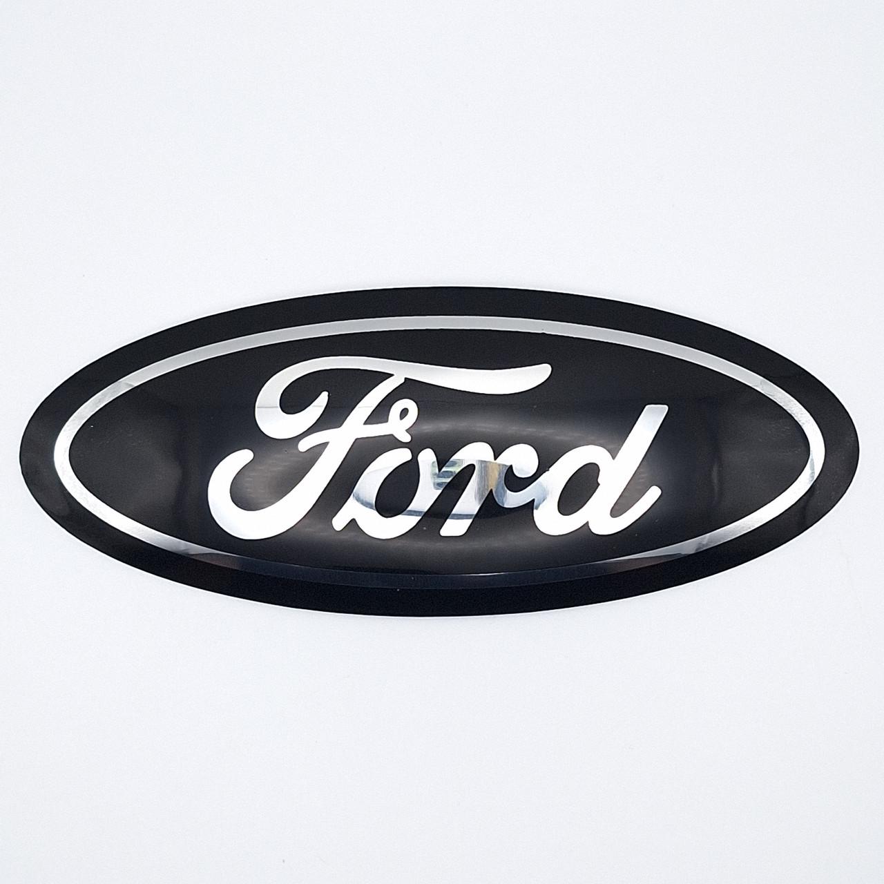 Эмблема вставка в значок Ford 125х49 мм Хром/Черный (4M518216AA)