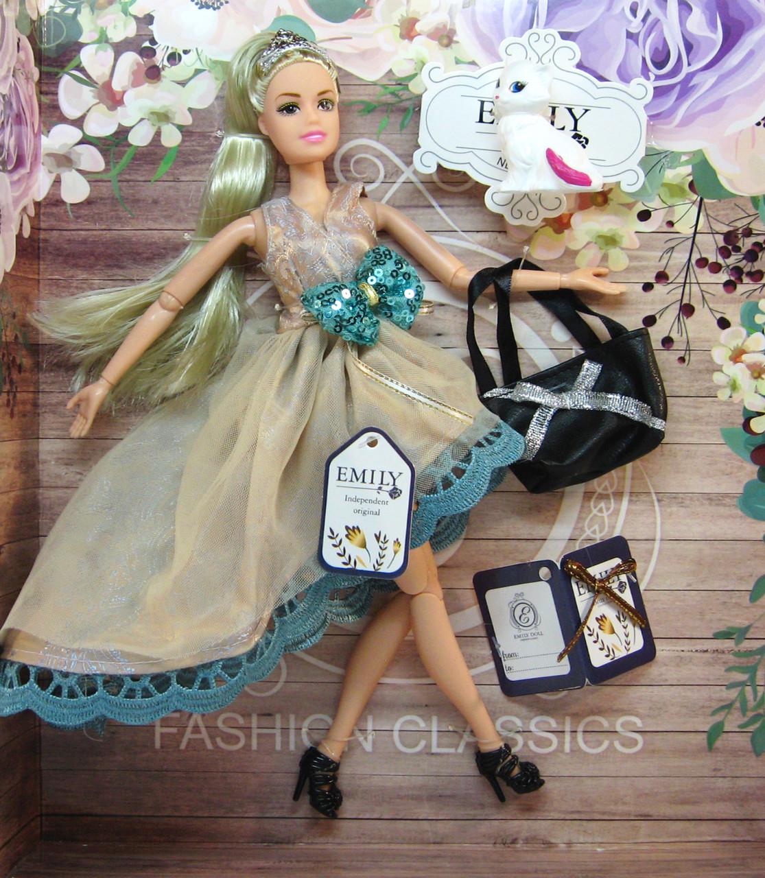 Кукла шарнирная Emily QJ079B с сумочкой и аксессуарами