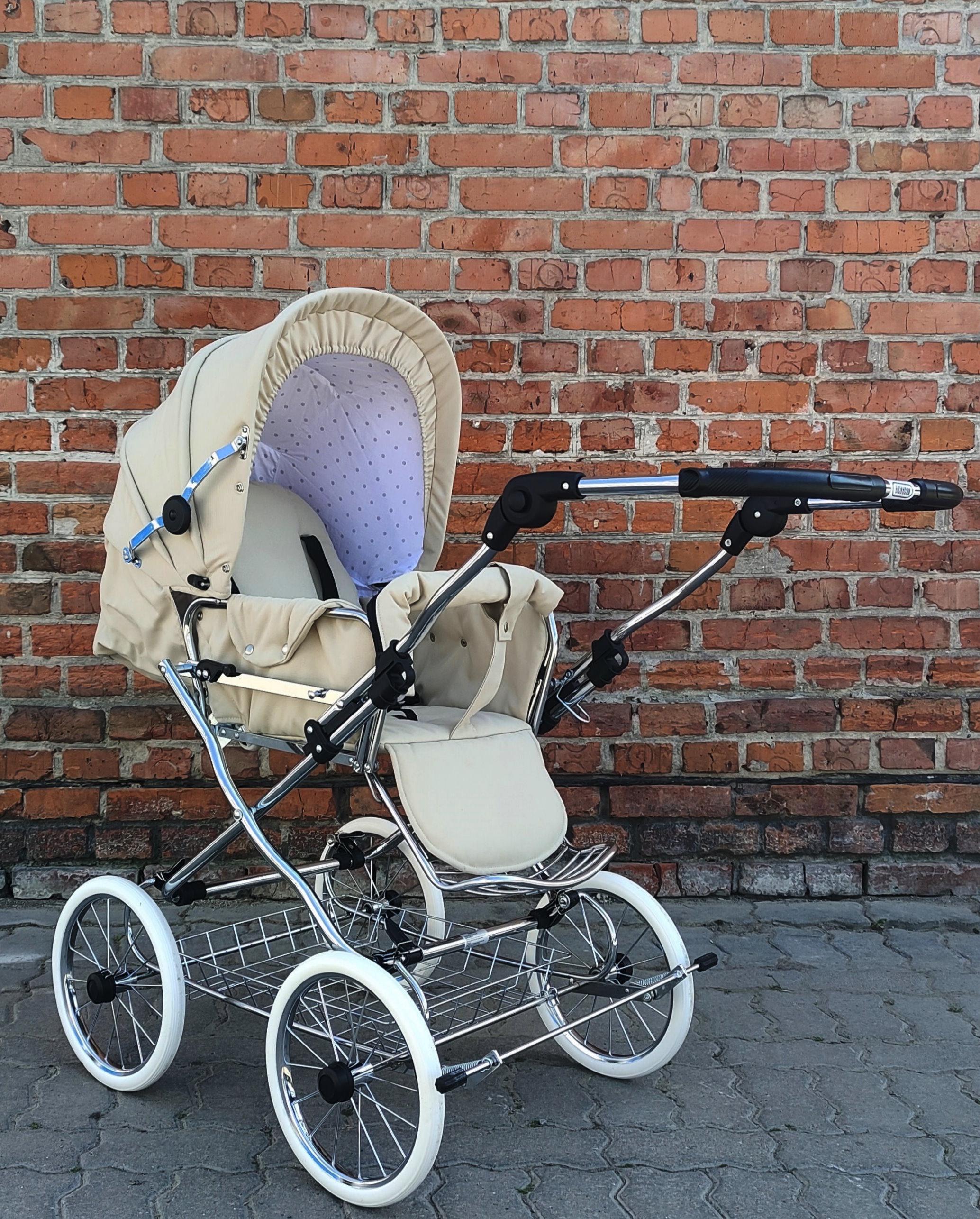 Коляска детская комбинированная Eichhorn Stroller Classic с регулируемой ручкой Бежевый - фото 3