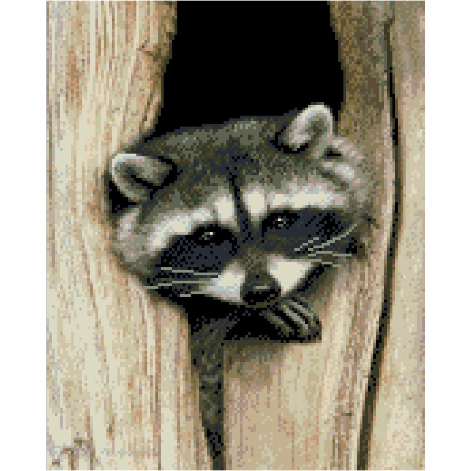 Алмазная мозаика Strateg Премиум Енот 40x50 см (FA40849)