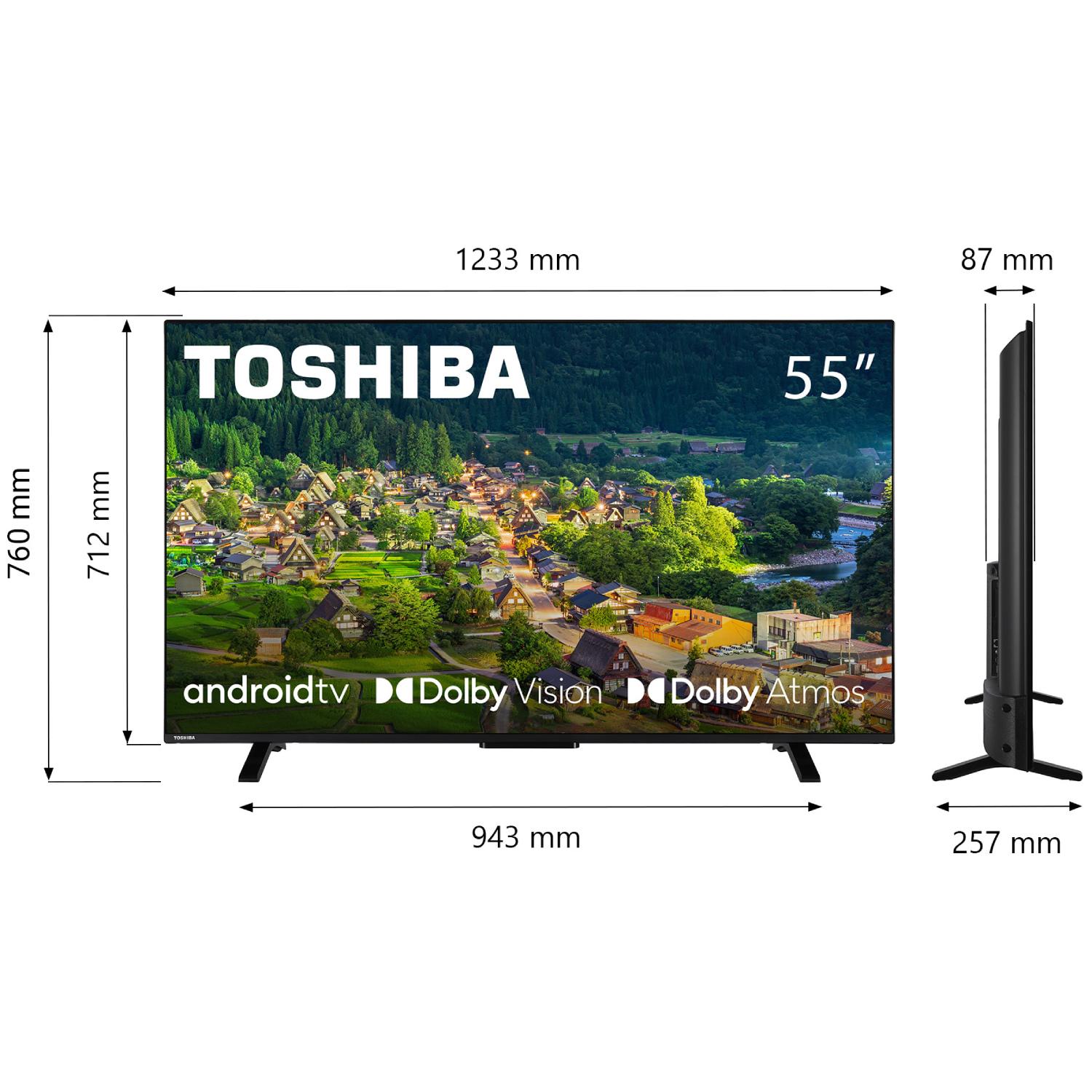 Телевизор Toshiba 55UA2363DG 55" UHD LED T2 Android 11 2x10W Dolby Digital HDMI Wi-Fi VESA 200x200 M4 Black (55UA2363DG) - фото 9 Телевизор Toshiba 55UA2363DG 55" UHD LED T2 Android 11 2x10W Dolby Digital HDMI Wi-Fi VESA 200x200 M4 Black (55UA2363DG) - фото 9