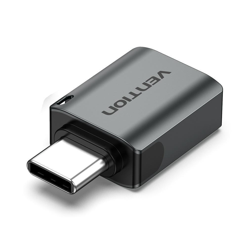 Адаптер USB-C на USB 3.0 Vention OTG/5 Гбит/с 3А Серый (CDQH0)
