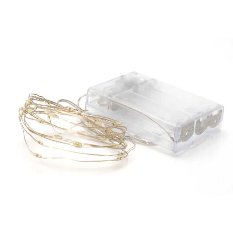 Гирлянда на батарейках 2 м 40LED холодный белый батарейки 3АА IP20 (720537) - фото 2