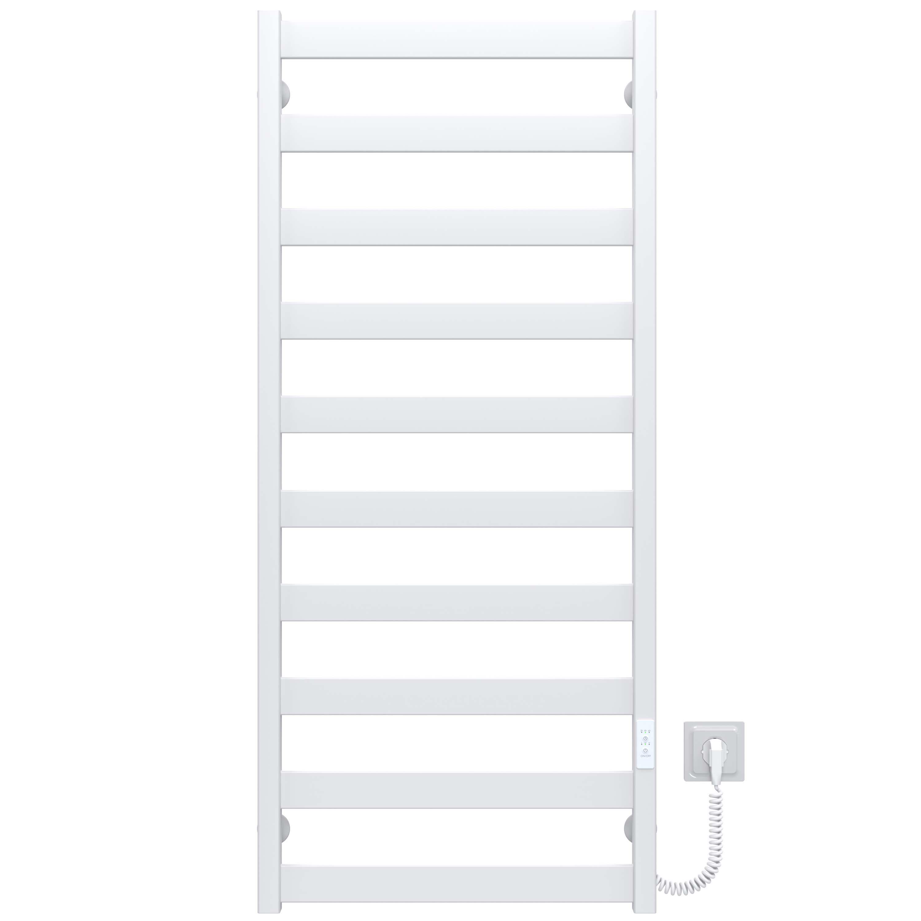 Полотенцесушитель электрический Deffi Harmony П10 WD04 правое подключение крашеная сталь 400х1200 см Белый (B.HR.120.40.10.EWR4)