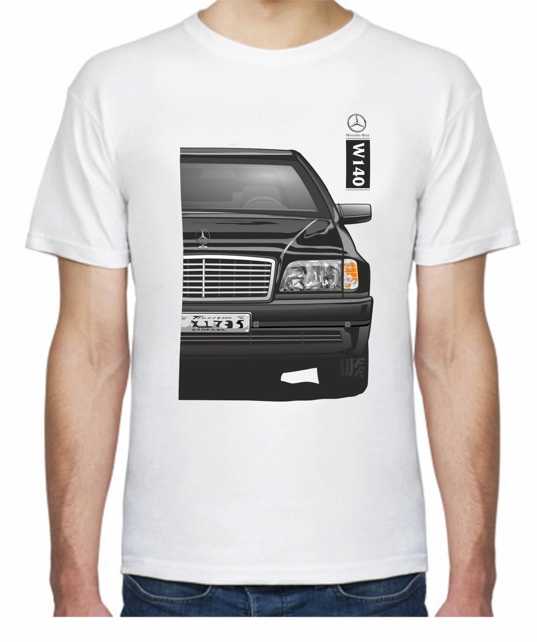 Футболка мужская Avtolife Mercedes-Benz W210 Stock FR 207211 M Черный/Белый (2496438609)