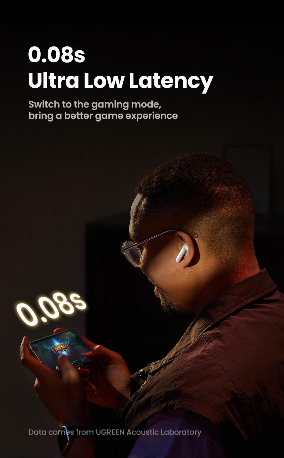 Навушники бездротові UGREEN TWS ANC Hi-Res Audio LDAC 6 мікрофонів ENC Bluetooth 5.3 до 30 год Білий (35873) - фото 13 Навушники бездротові UGREEN TWS ANC Hi-Res Audio LDAC 6 мікрофонів ENC Bluetooth 5.3 до 30 год Білий (35873) - фото 13