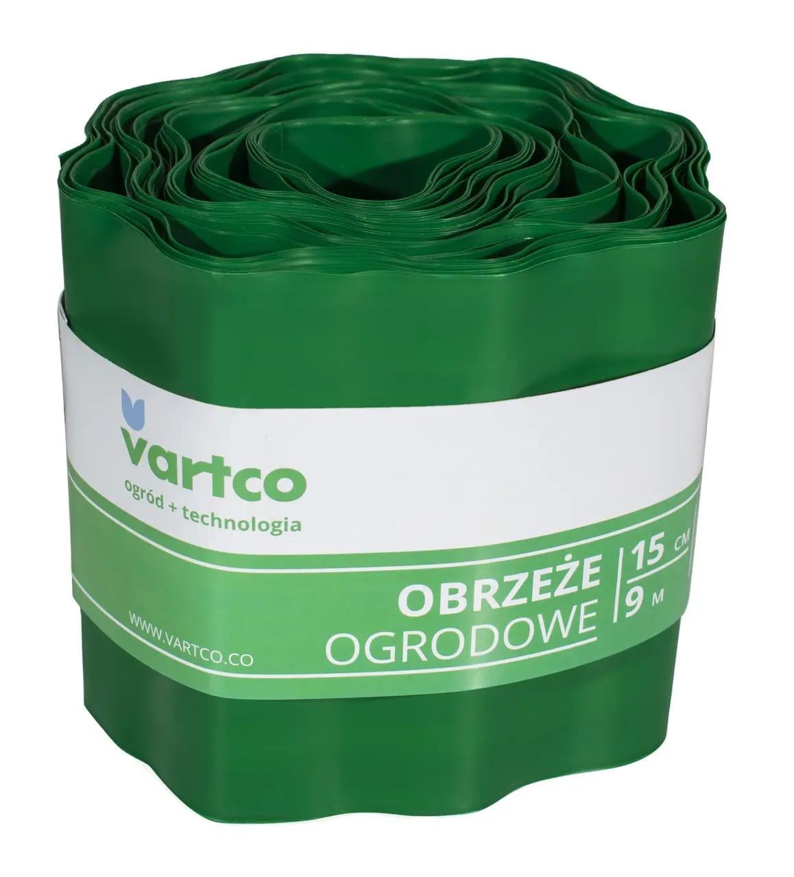 Бордюрна стрічка Vartco пластикова 15 см 9 м Зелений (bl159gr)