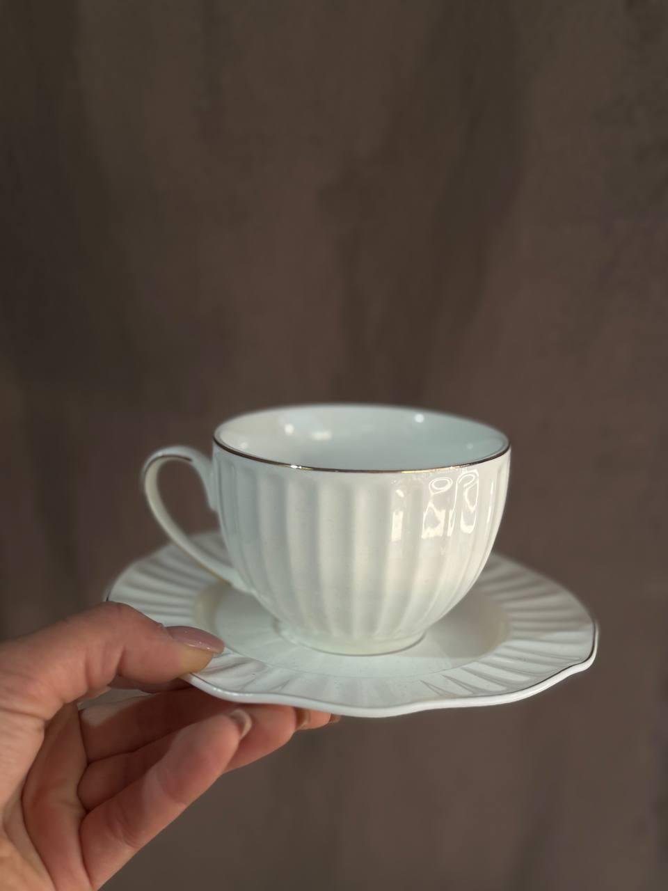 Чайный сервиз Elisey Венецианские волны керамический 230 мл 12 предметов Белый (9292-021) - фото 5