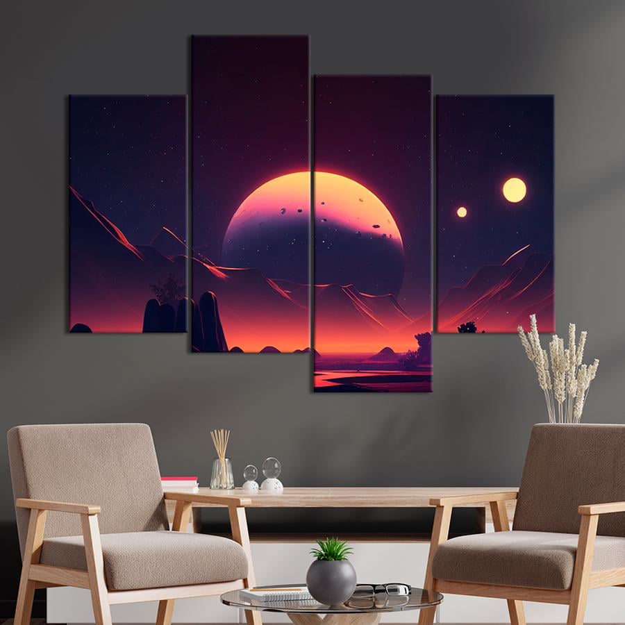 Картина космос Необычный космический пейзаж 89x56 см (A1319-4)