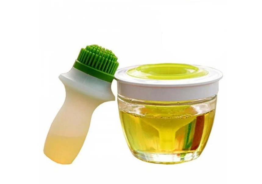 Бутылочка для масла с силиконовой кулинарной кисточкой и дозатором (33119)