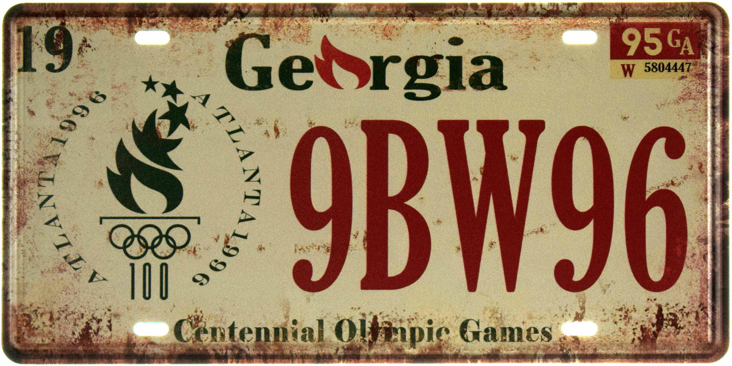Табличка металлическая "Georgia 9BW96" 15x30 см (ms-103697)