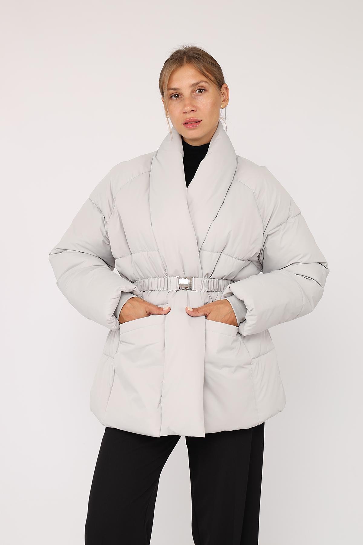 Куртка женская зимняя ЦБ-00278213 р. 44 Серый (29079992)