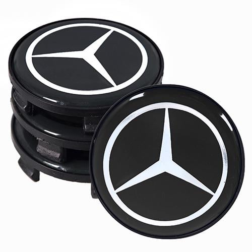 Заглушка колесного диска Mercedes универсальная силиконовая 60x55 мм 4шт.